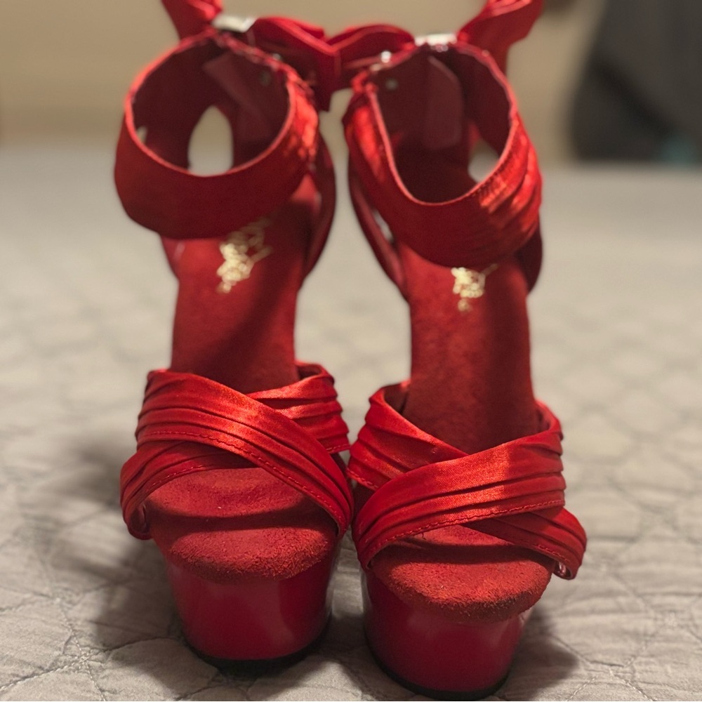Pleaser Striking Red Platform Heels